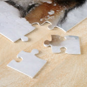 雪のオーストラリアの羊飼い犬 ジグソーパズル (側面)