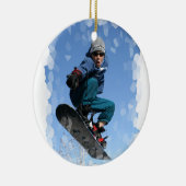 雪のオーナメントのスノーボーダー セラミックオーナメント (右)