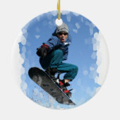 雪のオーナメントのスノーボーダー セラミックオーナメント (裏面)