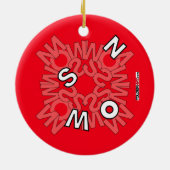 雪のオーナメントの赤1 セラミックオーナメント (裏面)