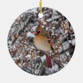 雪のオーナメントの（鳥）ショウジョウコウカンチョウ セラミックオーナメント (裏面)