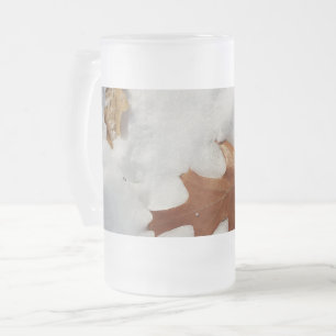 雪のカシの葉 フロストグラスビールジョッキ