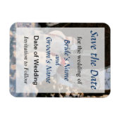 雪のカップルの日付を保存 マグネット (横)