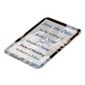 雪のカップルの日付を保存 マグネット (左側)