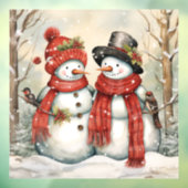 雪のカップルの窓が貼り付く ウィンドウサイン (シート3)