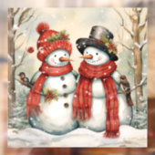 雪のカップルの窓が貼り付く ウィンドウサイン (シート2)