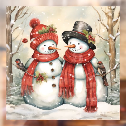 雪のカップルの窓が貼り付く ウィンドウサイン (シート2)