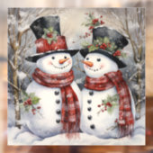 雪のカップルの窓が貼り付く ウィンドウサイン (シート2)