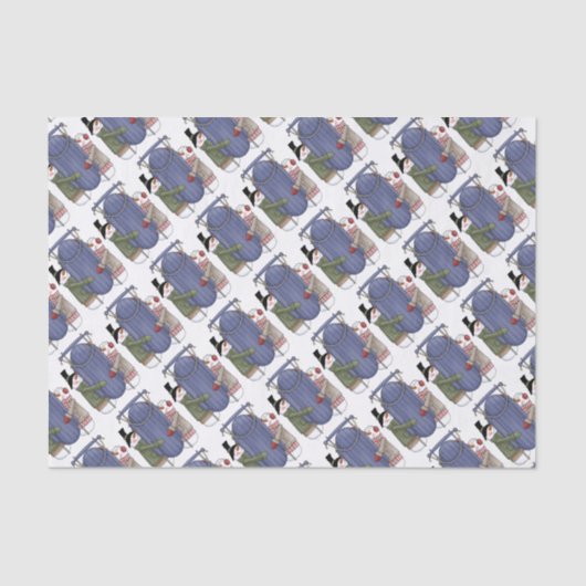 雪のカップル 薄葉紙 (正面)