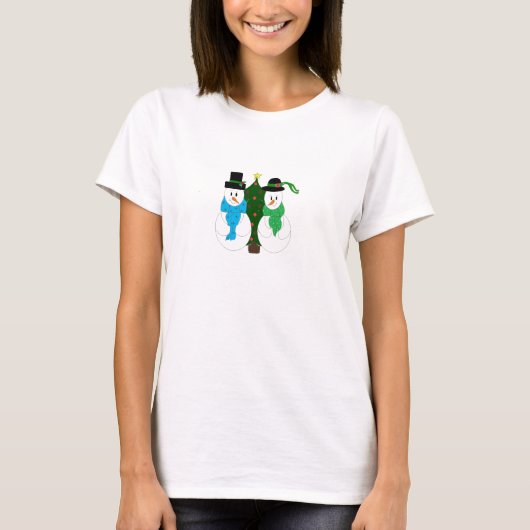 雪のカップル Tシャツ (正面)