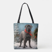 雪のカネコルソのクリスマス トートバッグ (裏面)