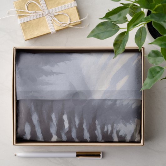 雪のカバーされたキャビン冬の水の色の切り離し 薄葉紙 (ギフト)