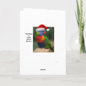 雪のカラフルな鳥のクリスマスツリー シーズンカード (裏面)