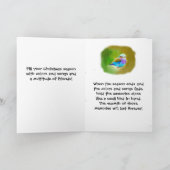 雪のカラフルな鳥のクリスマスツリー シーズンカード (内部)