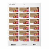 雪のカラフル冬の住所での贈り物 ラベル (フルシート)