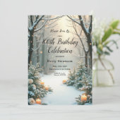 雪のカンデルライトの霜の降りた常緑樹 招待状 (スタンド正面)