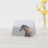 雪のカードに野生のムスタングス カード (黄色い花)