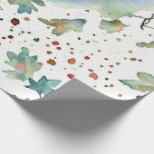 雪のキスをした赤いオーナメントラップ ラッピングペーパー (角)