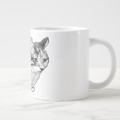 雪のキスを受けたドットが可愛いファイアサイドのトラ猫 ジャンボコーヒーマグカップ (右)