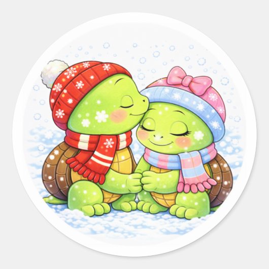 雪のキス ラウンドシール (正面)