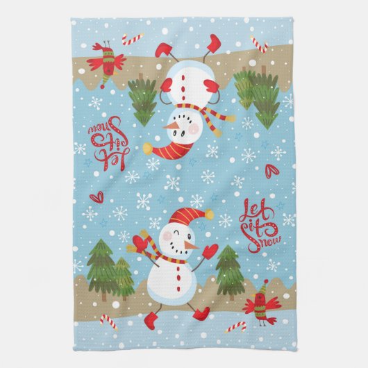 雪のキッチンタオルB キッチンタオル (縦)