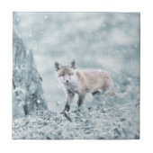 雪のキツネカブス タイル (正面)