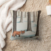 "雪のキツネ"クッション クッション (ブランケット)