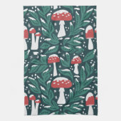 雪のキノコのクリスマスキッチンタオル キッチンタオル (縦)