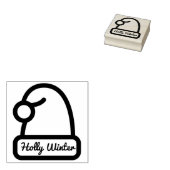 雪のキャップと名前をカスタムする署名 ラバースタンプ (押印)