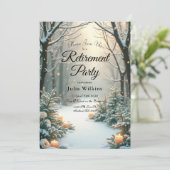 雪のキャンドルライトの霜の降りた常緑樹 招待状 (スタンド正面)