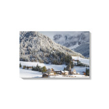 雪のキャンバスに小さな高山村