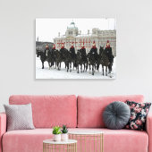 雪のキャンバス印刷のロンドン家計騎兵 キャンバスプリント (インサイチュ (リビング))