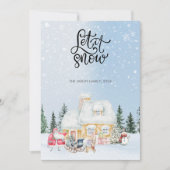 雪のキュートなサンタクリスマスフォトカード 招待状 (正面)