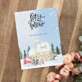 雪のキュートなサンタ クリスマス フォト カード