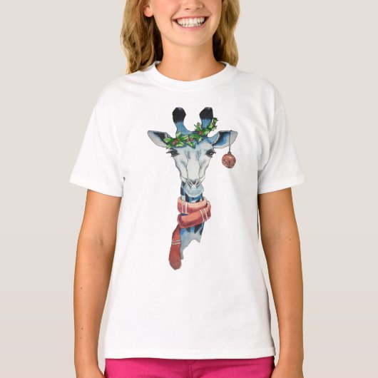 雪のキリン Tシャツ (正面)