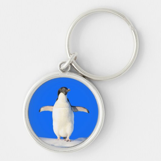 雪のキーチェーンにペンギン キーホルダー (正面)