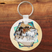 雪のキーチェーンの馬 キーホルダー (正面)