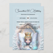 雪のクイーンウィンターワンダーランド魔法のポータル 招待状 (正面/裏面)