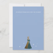 雪のクイーンキャッスルプリンセステーマパーティーブルー 招待状 (裏面)