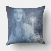 雪のクイーンクリスマスウィンターファンタジーアートワーク クッション (裏面)