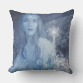 雪のクイーンクリスマスウィンターファンタジーアートワーク クッション (正面)