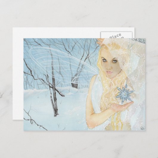 雪のクイーンフェアリー葉書 ポストカード (正面/裏面)