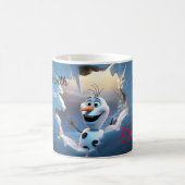 雪のクリスマスで冷えおもしろいる コーヒーマグカップ (中央)