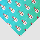 雪のクリスマスと青と緑の雪だるま 薄葉紙 (詳細)