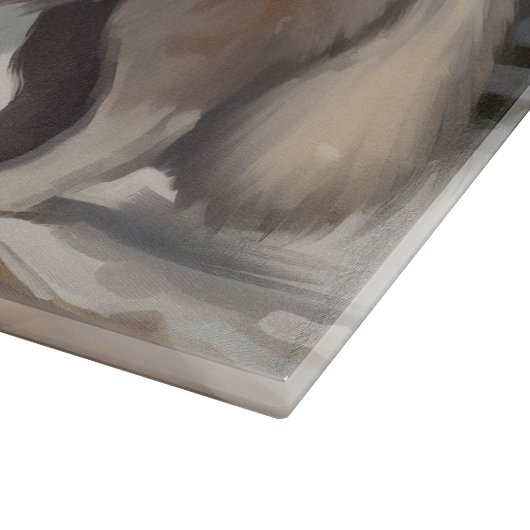 雪のクリスマスにアラスカンマラムート犬 カッティングボード (角)