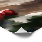 雪のクリスマスにアラスカンマラムート犬 ポスター (コーナー)