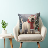 雪のクリスマスにウィートテリア犬 クッション (椅子)