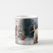 雪のクリスマスにウィートテリア犬 コーヒーマグカップ (中央)