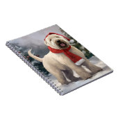 雪のクリスマスにウィートテリア犬 ノートブック (右側)