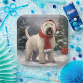 雪のクリスマスにウィートテリア犬 ペーパープレート (パーティー)